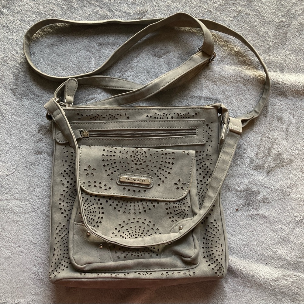 Stone & Co. Crossbody Bag with Adjustable Strap | Perforated Design | Like New